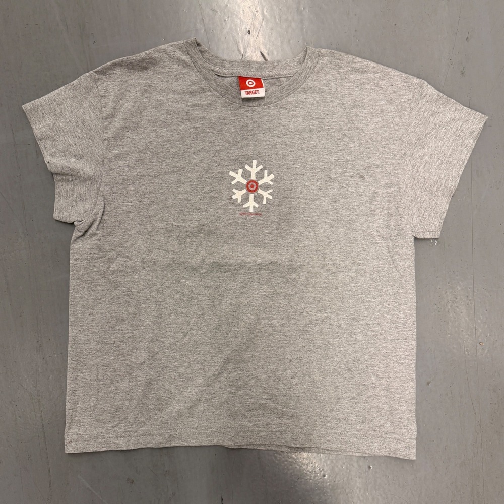 Vintage 2000 Target Stores Snowflake Bullseye Logo T-Shirt Gray‎ Large L